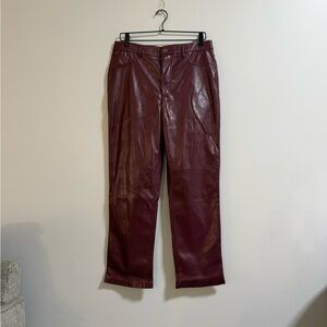 Joie Women’s Burgundy Faux Leather Pants
